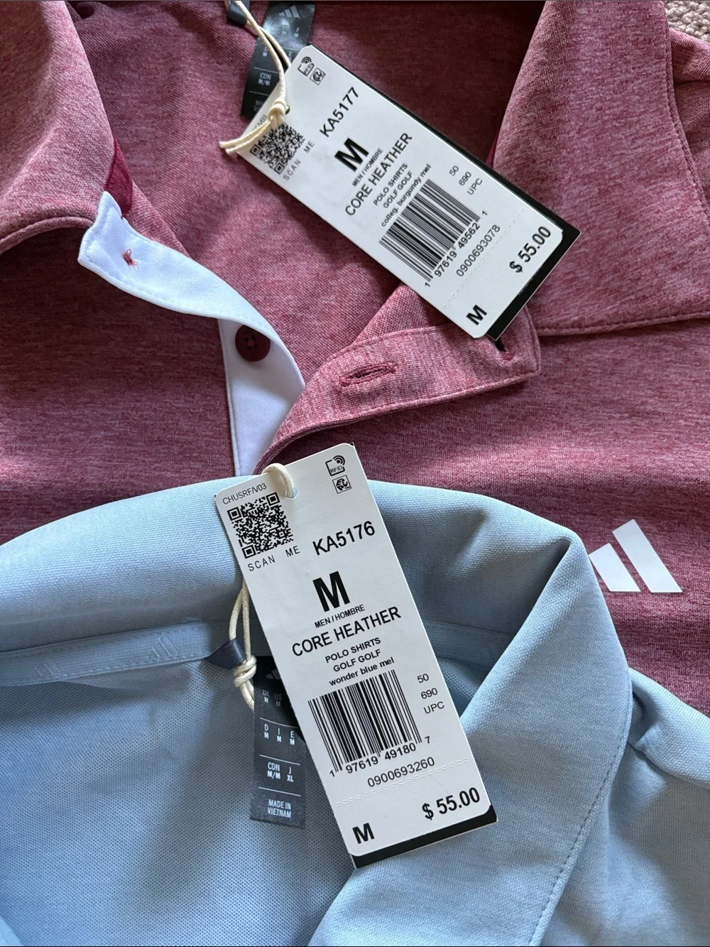 Adidas Men's set of 2 Golf Polo Shirts medium NWT
